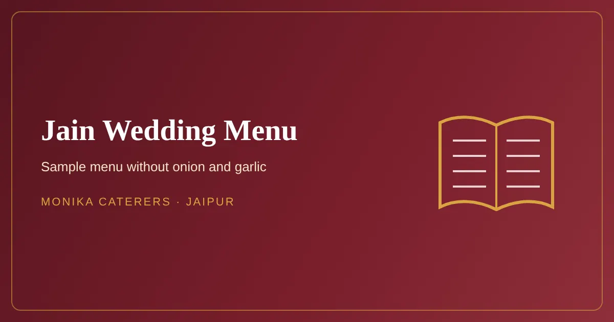 Sample Jain wedding menu buffet in Jaipur