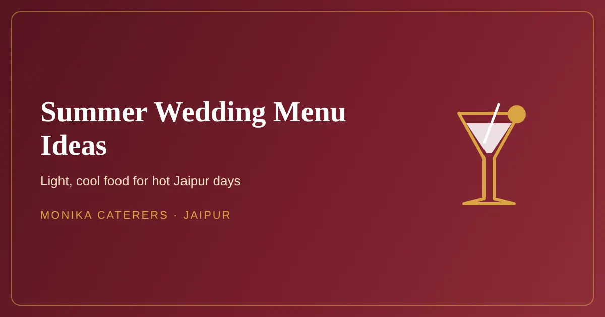 Summer wedding menu ideas for Jaipur weddings